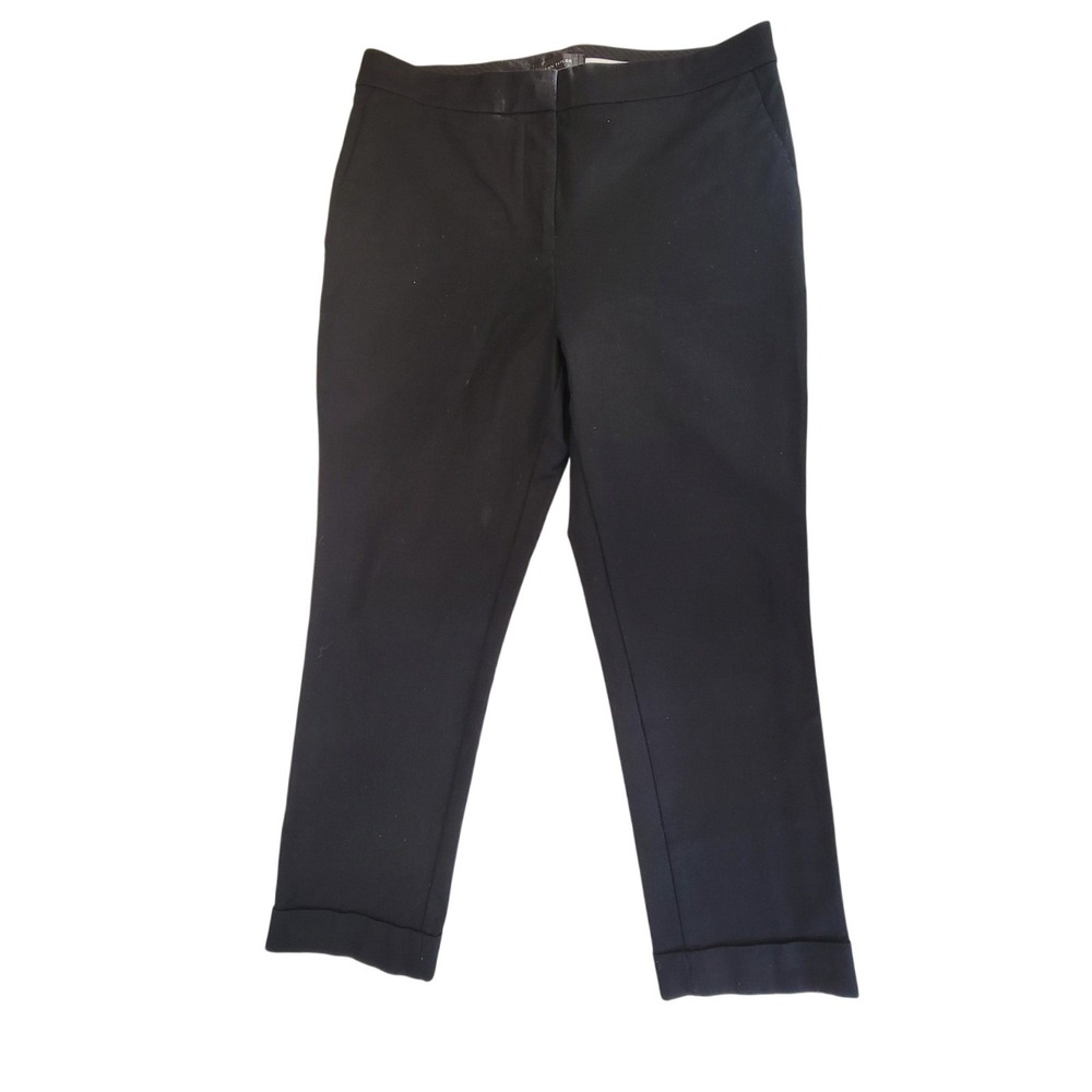Ann‎ Taylor Black Cuffed Ankle Pants Women's Size 10 Cropped Career